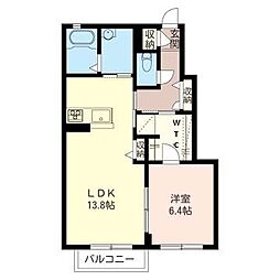 ランポーネ 1階1LDKの間取り