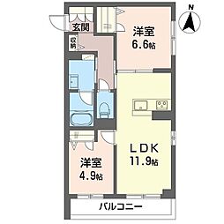 ティーケー幕張本郷 2LDKの間取図画像