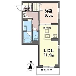 ティーケー幕張本郷 1LDKの間取図画像