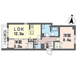 ティーケー幕張本郷 2LDKの間取図画像