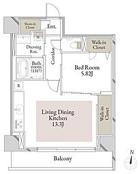 スカイテラス南大塚 1LDKの間取図画像
