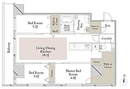 スカイテラス南大塚 9階3LDKの間取り