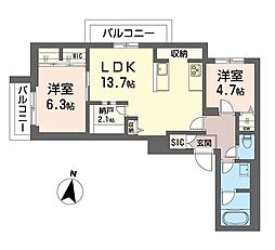 La Bellevie Kotakecho 2SLDKの間取図画像