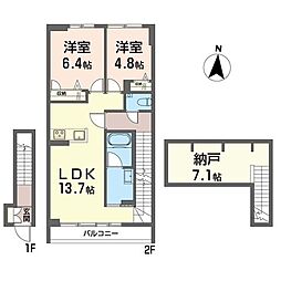 ザ グローヴ赤堤 2SLDKの間取図画像