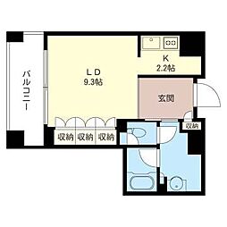 プライムメゾン銀座イースト ワンルームの間取図画像