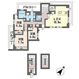 ウィステリア田園調布 3LDKの間取図画像