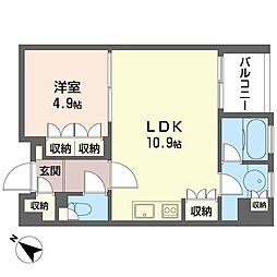 プライムメゾン銀座イースト 1LDKの間取図画像