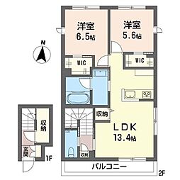 ケーズハウス 2LDKの間取図画像