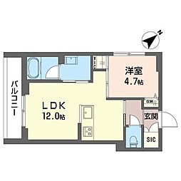 フロリア 文京 1LDKの間取図画像