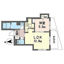 ヴィアフィーデ経堂 1LDKの間取図画像