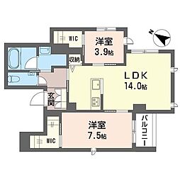 マイレジデンス参宮橋 2LDKの間取図画像