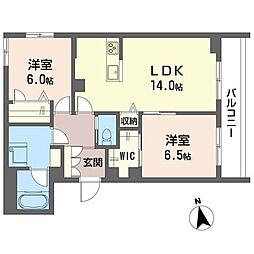 テラス ルミエール 2LDKの間取図画像
