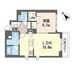 アミコート東山 1LDKの間取図画像