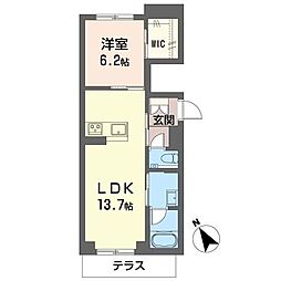メゾンポラリス矢口 1LDKの間取図画像