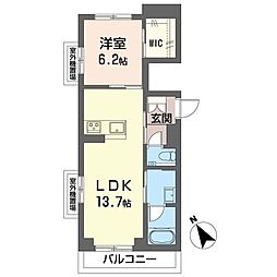 メゾンポラリス矢口 1LDKの間取図画像