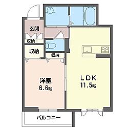 シャーメゾンTranquil 1LDKの間取図画像