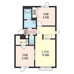シャーメゾンエクレール花川1 2LDKの間取図画像