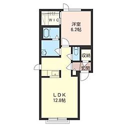 シャーメゾンラ・クールA 1LDKの間取図画像