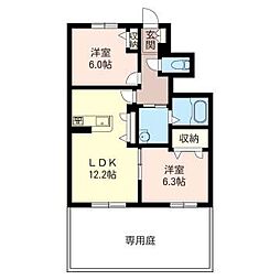 リラフォートB 2LDKの間取図画像