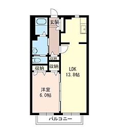 メゾンドゥラフォーレ 1LDKの間取図画像