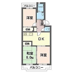クレール湘南 3DKの間取図画像