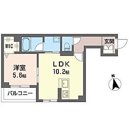 リバーコネクト 1LDKの間取図画像