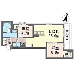 セントリビエ湘南台 2LDKの間取図画像