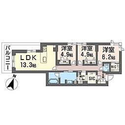 セントリビエ湘南台 3SLDKの間取図画像