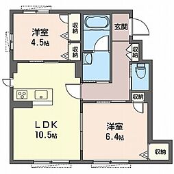エスポワール1 2LDKの間取図画像