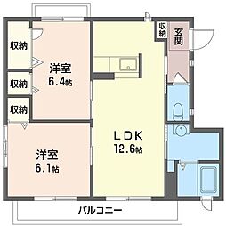 セピアコート 2LDKの間取図画像