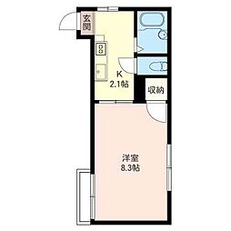 カーサピーノ 1Kの間取図画像