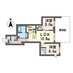 Up Draft 2LDKの間取図画像
