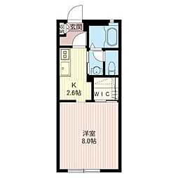 アルタイル湘南 1Kの間取図画像