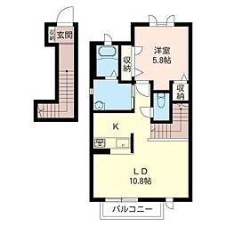 レクエルドA 1LDKの間取図画像