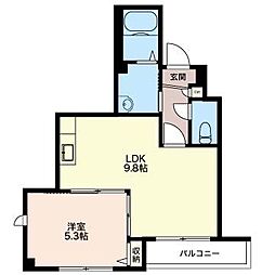 グリーンハイツ 1LDKの間取図画像