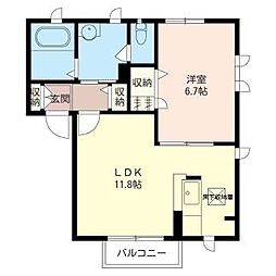 フォーユーハイツA 1LDKの間取図画像