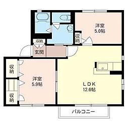 グレース・T 2LDKの間取図画像