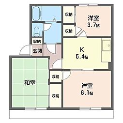 グリーンヒルねぎし 3Kの間取図画像