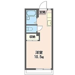 メゾン林間 ワンルームの間取図画像