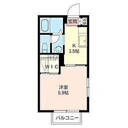 シャテロつきみ野 1Kの間取図画像
