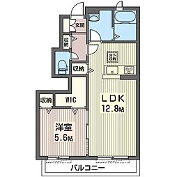 リセブリス 1LDKの間取図画像