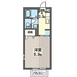 コモンシティー 1Kの間取図画像