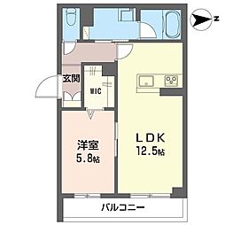アーバンフォレスト 1LDKの間取図画像