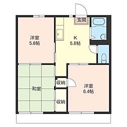 内野　コーポ 1階3Kの間取り