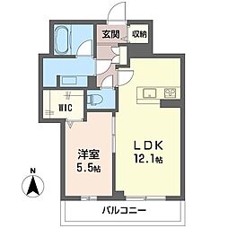 シーズンヒル 1LDKの間取図画像