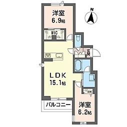 レ・アール トキワ 2LDKの間取図画像