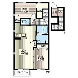 Ｓ374 2階2LDKの間取り