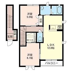 フォレストKC 2LDKの間取図画像