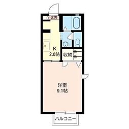 ルミエール・Ｓ 1階1Kの間取り