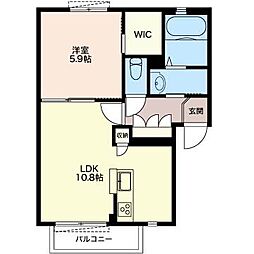 ショコラ　Ｂ 1階1LDKの間取り